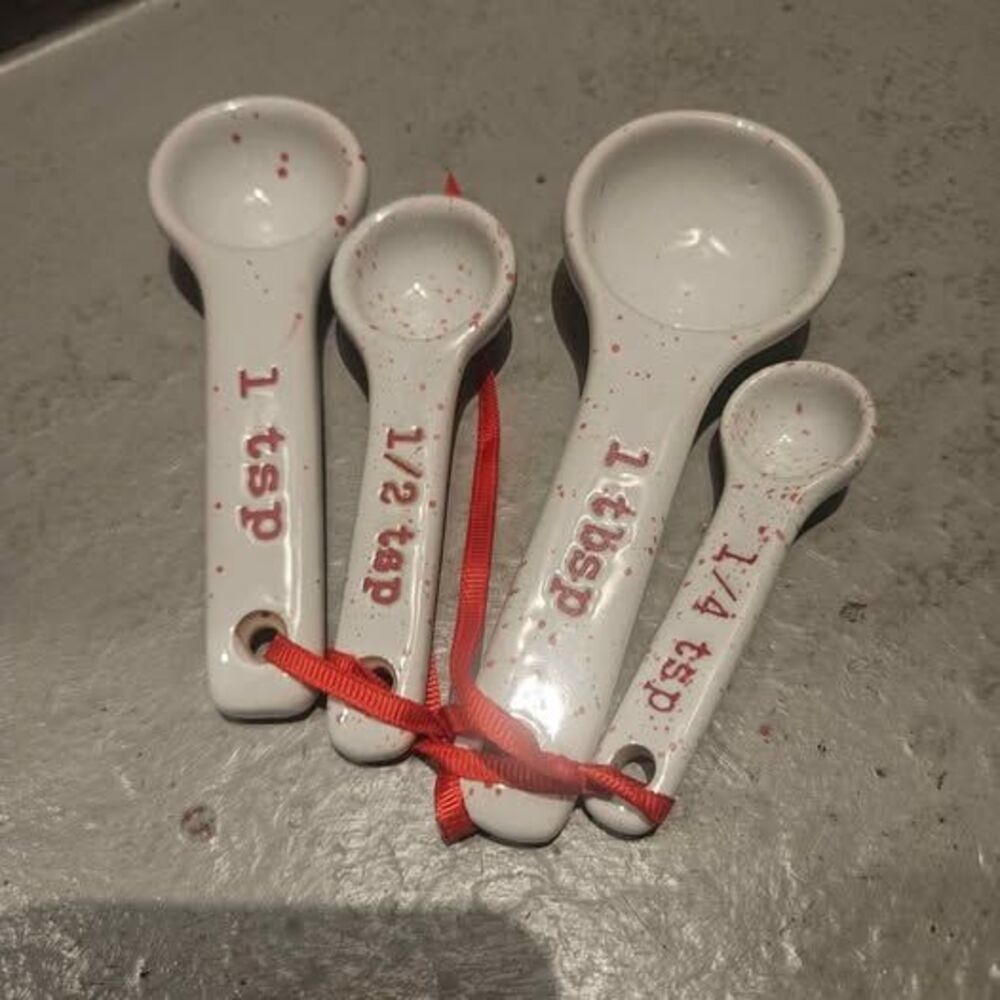 Ceramic Red Speckled Measuring Spoons Set of 4